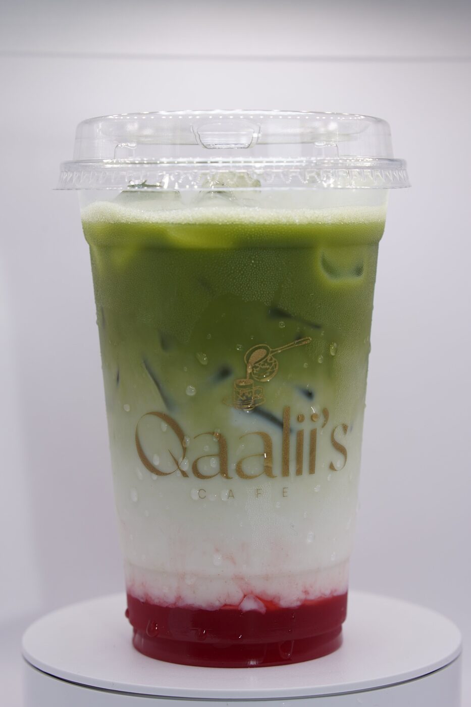 Layered matcha latte