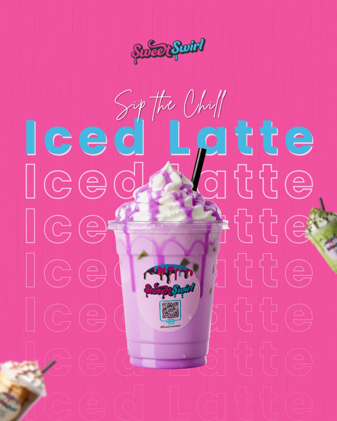 Sip the Chill iced latte poster